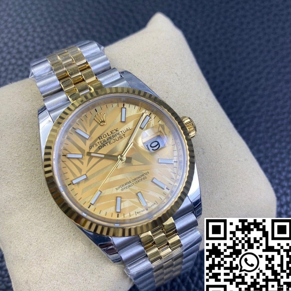 M126233-0037 Dial Datejust Factory Vibrant Golden Rolex EW Pattern Palm 703 Leaf 0810